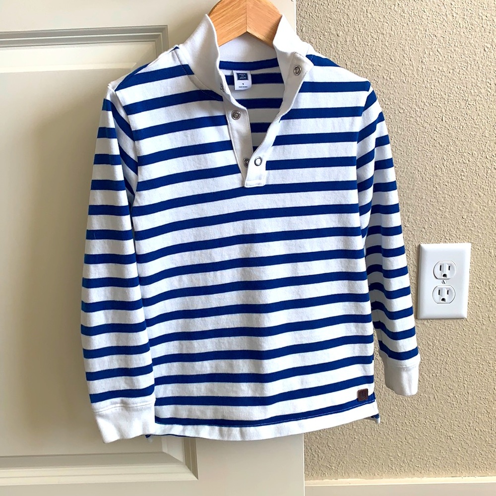 Janie and Jack long sleeve stripped boys size 7 fits 5